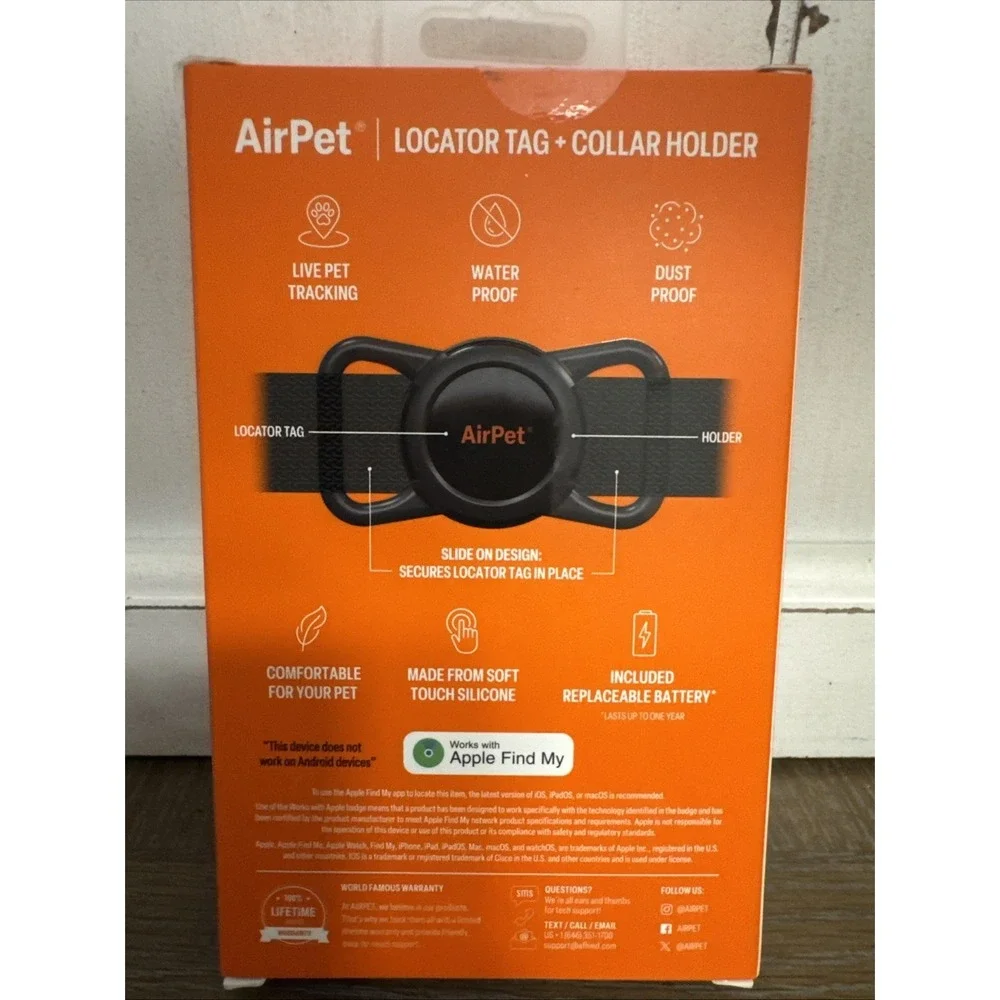 Track Your Pet! AirPet Locator Tag Works With Apple Find My - New in Box!